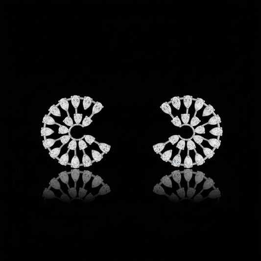 luxe orbit earings - Radiance sculpted in silver light