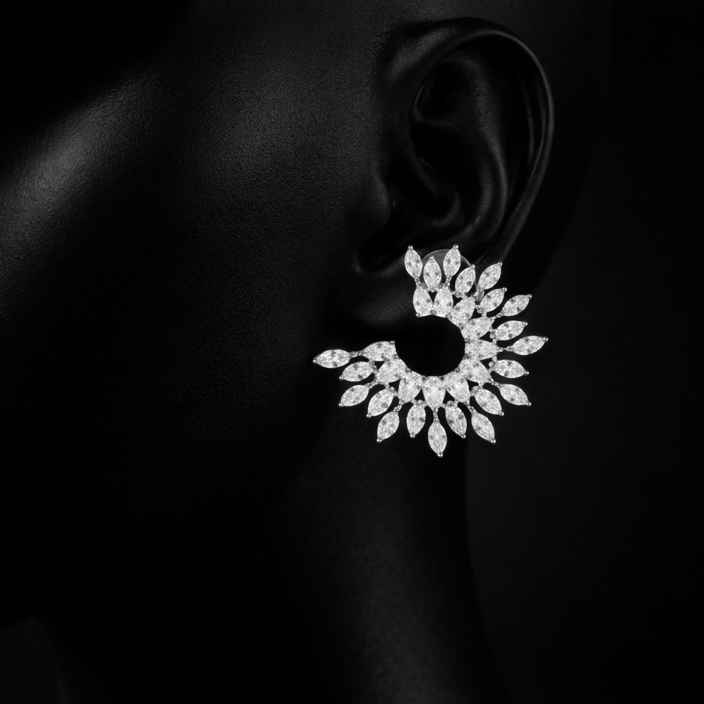 Crystal leaf Earings