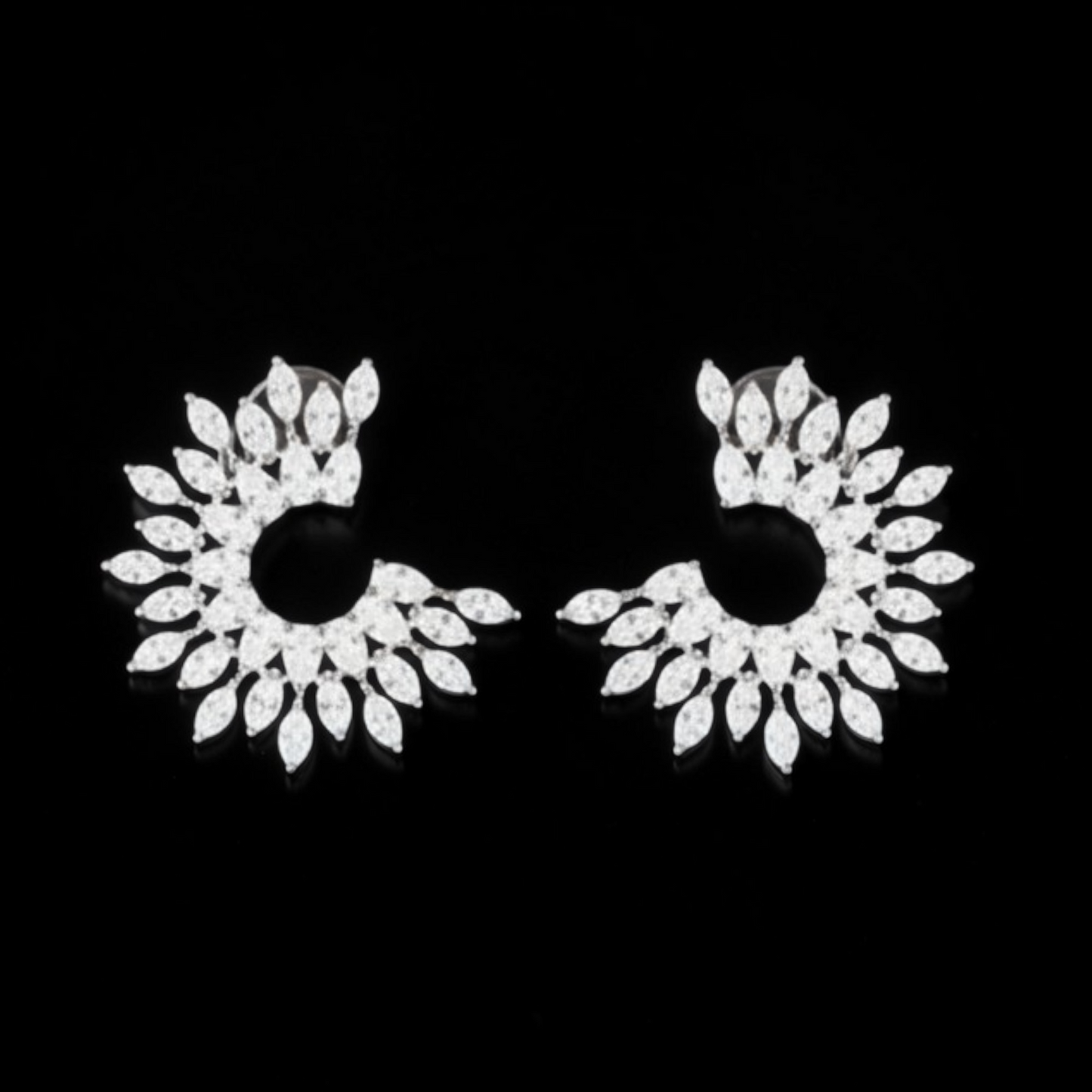 Crystal leaf Earings