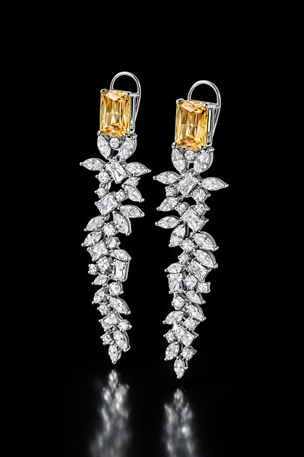 Emerald elan drop earings