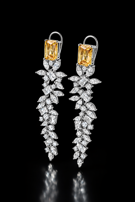 Emerald elan drop earings