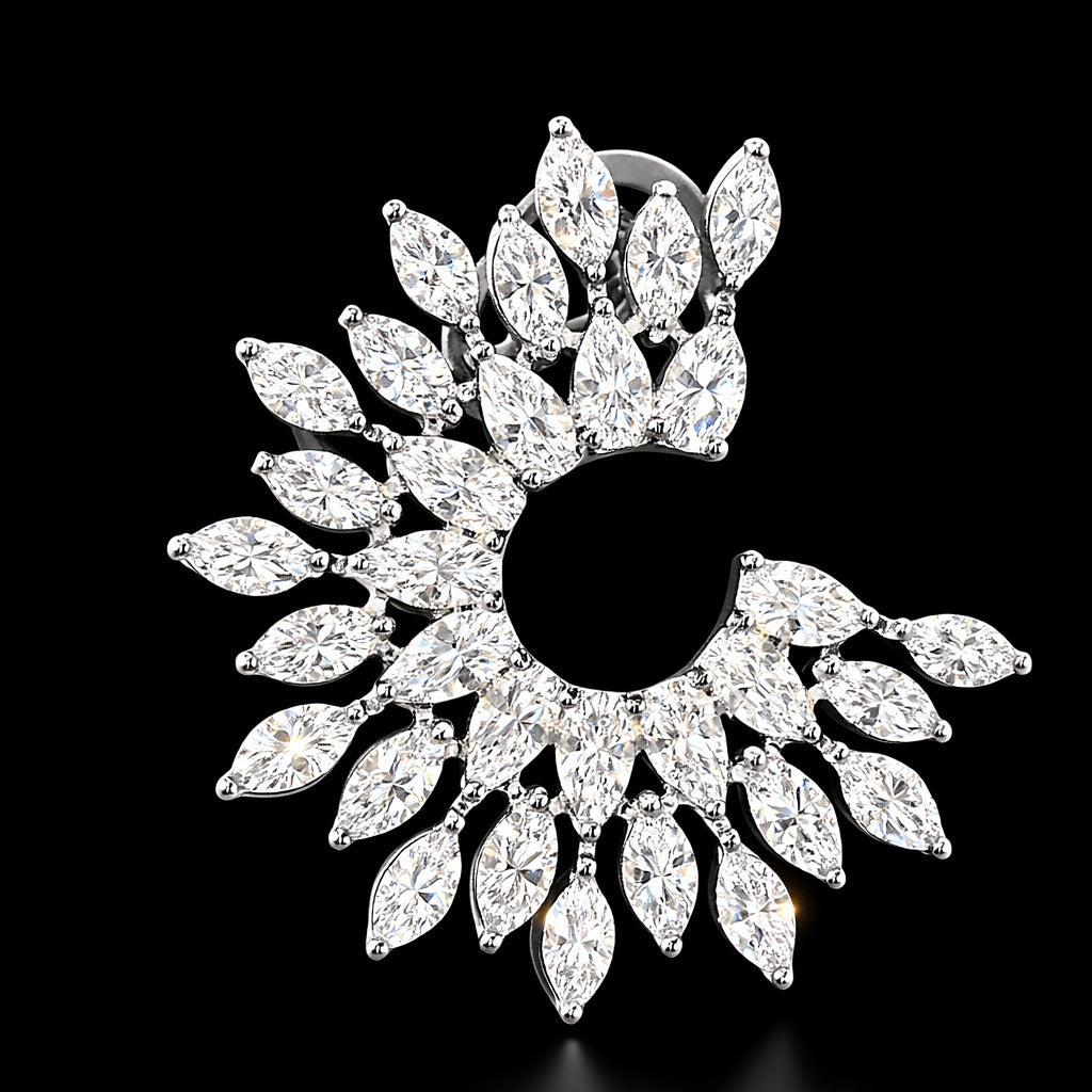 Crystal leaf Earings