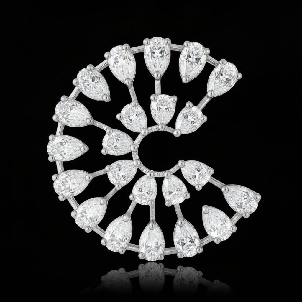 luxe orbit earings -  Radiance sculpted in silver light