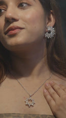 Crystal leaf Earings